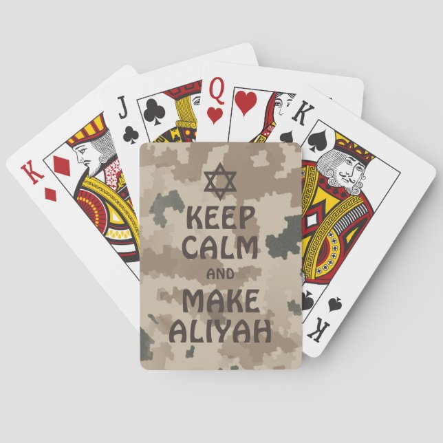 Keep Calm And Make Aliyah Playing Cards (Back)
