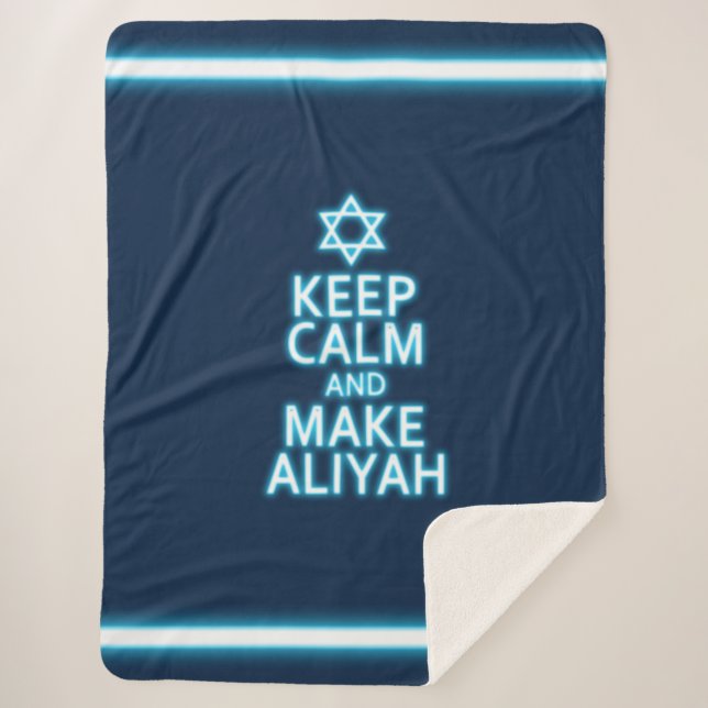 Keep Calm And Make Aliyah Sherpa Blanket (Front)