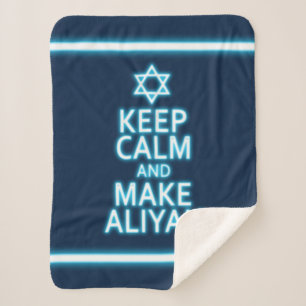 Keep Calm And Make Aliyah Sherpa Blanket