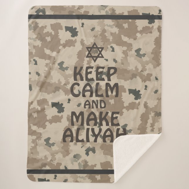 Keep Calm And Make Aliyah Sherpa Blanket (Front)