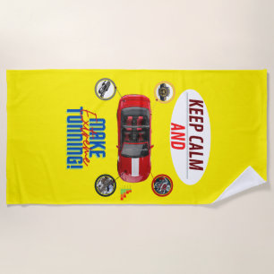 KEEP CALM AND MAKE EXTREME TUNNING BEACH TOWEL
