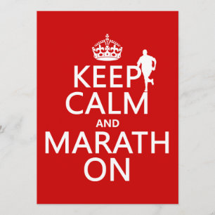 Keep Calm and Marath On Invitation