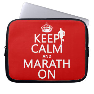 Keep Calm and Marath On Laptop Sleeve
