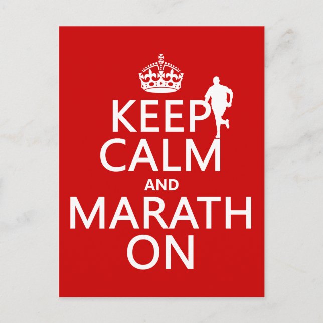 Keep Calm and Marath On Postcard (Front)
