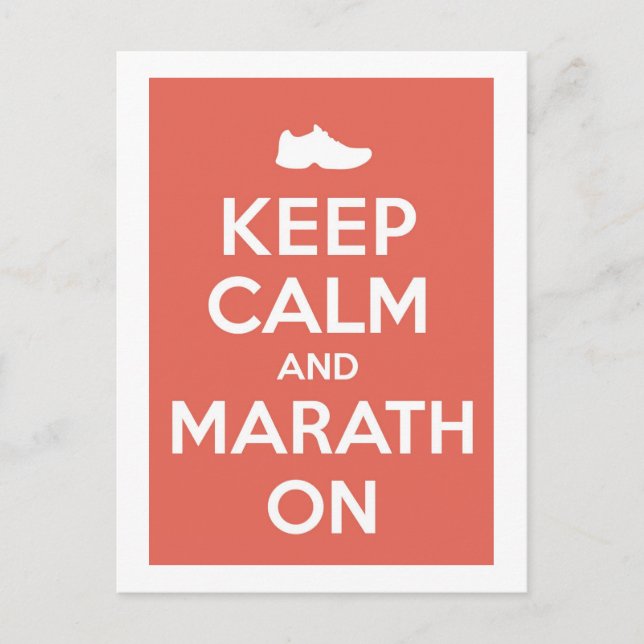 Keep Calm and Marathon Postcard (Front)