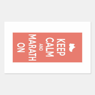 Keep Calm and Marathon Rectangular Sticker