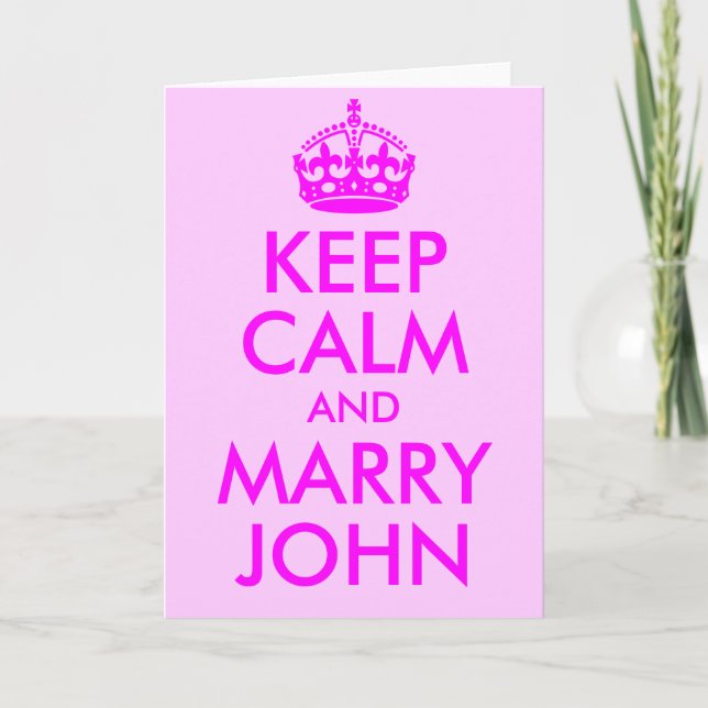 Keep Calm and Marry John Card (Front)