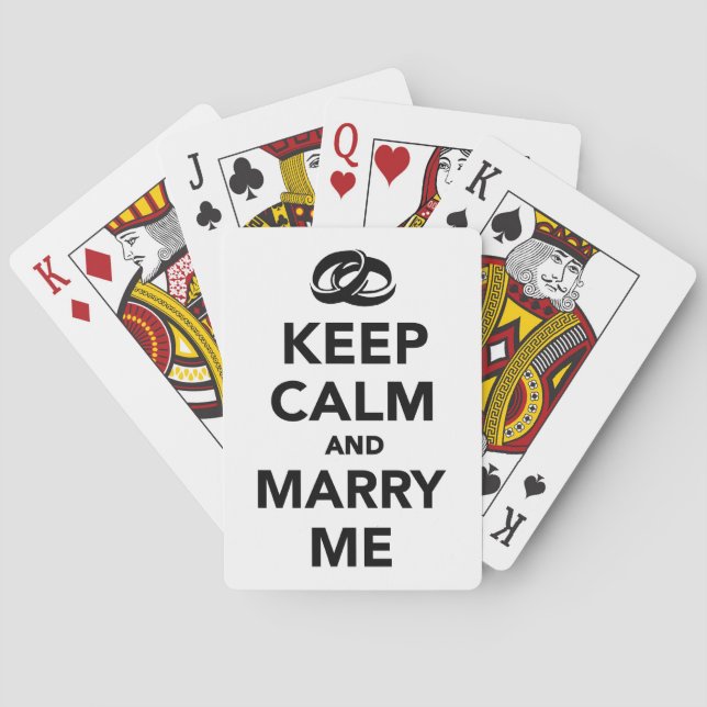 Keep calm and marry me playing cards (Back)