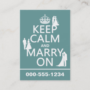 Keep Calm and Marry On (any colour background) Business Card