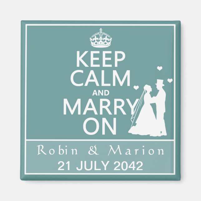 Keep Calm and Marry On - Bride and Groom Magnet (Front)
