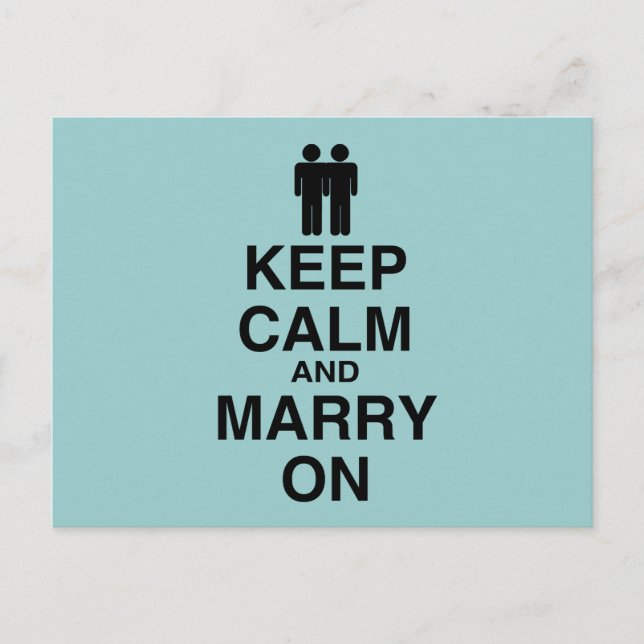 KEEP CALM AND MARRY ON (GAY POSTCARD (Front)