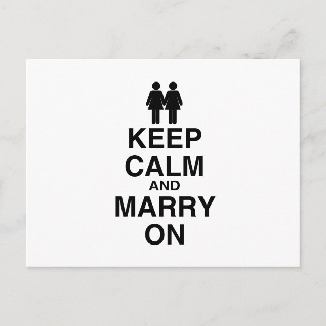 KEEP CALM AND MARRY ON (LES POSTCARD (Front)