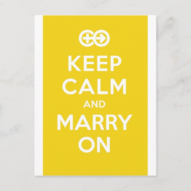 Keep Calm And Marry On Postcard (Front)