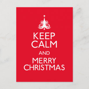 Keep Calm and Merry Christmas Holiday Postcard