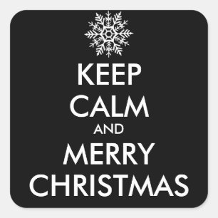 KEEP CALM AND MERRY CHRISTMAS - personalised text Square Sticker