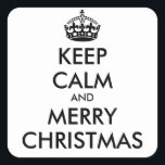 KEEP CALM AND MERRY CHRISTMAS - personalised text Square Sticker<br><div class="desc">KEEP CALM AND MERRY CHRISTMAS - personalised text</div>