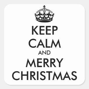 KEEP CALM AND MERRY CHRISTMAS - personalised text Square Sticker