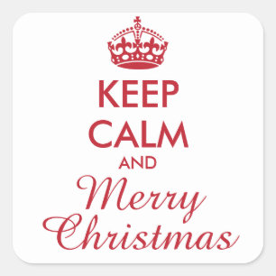 KEEP CALM AND MERRY CHRISTMAS - personalised text Square Sticker
