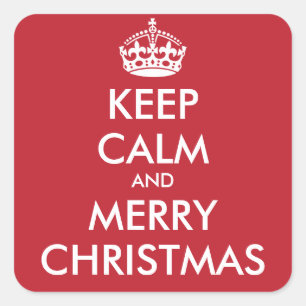 KEEP CALM AND MERRY CHRISTMAS - personalised text Square Sticker