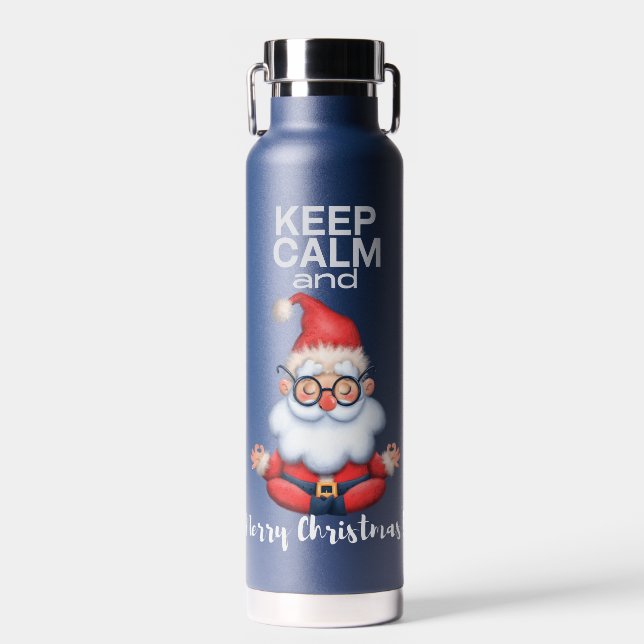 Keep Calm and Merry Christmas Water Bottle (Front)