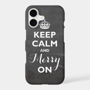 Keep Calm And Merry On Chalkboard Funny Holiday
