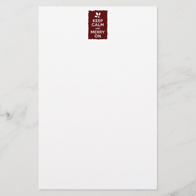 Keep Calm and Merry On Stationery (Front)
