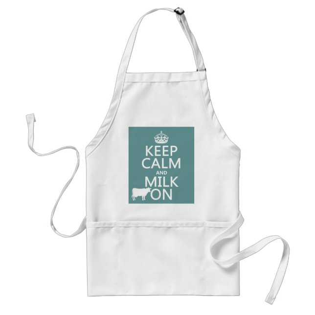 Keep Calm and Milk On (cows) (in all colours) Standard Apron (Front)
