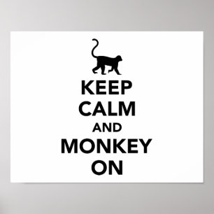 Keep calm and monkey on poster