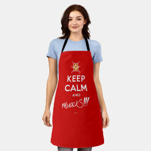 Keep Calm and muackS!!! Red&White Apron
