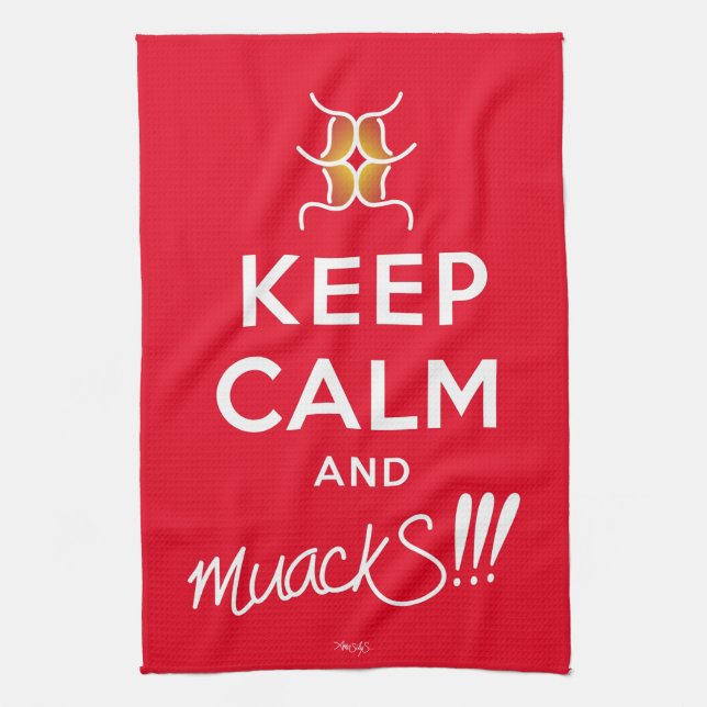Keep Calm and muackS!!!-White Text  Tea Towel (Vertical)