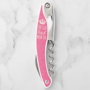 Keep Calm and Mum On Grunge Pink Corkscrew