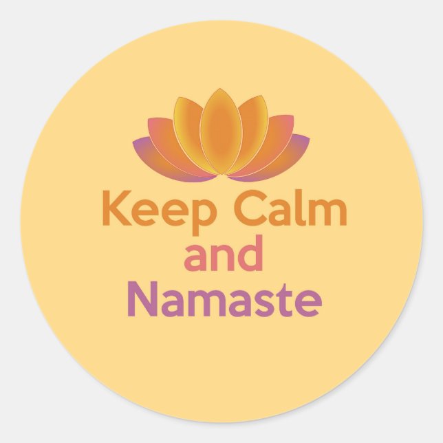 Keep Calm and Namaste - Yoga, Relax, Zen Classic Round Sticker (Front)
