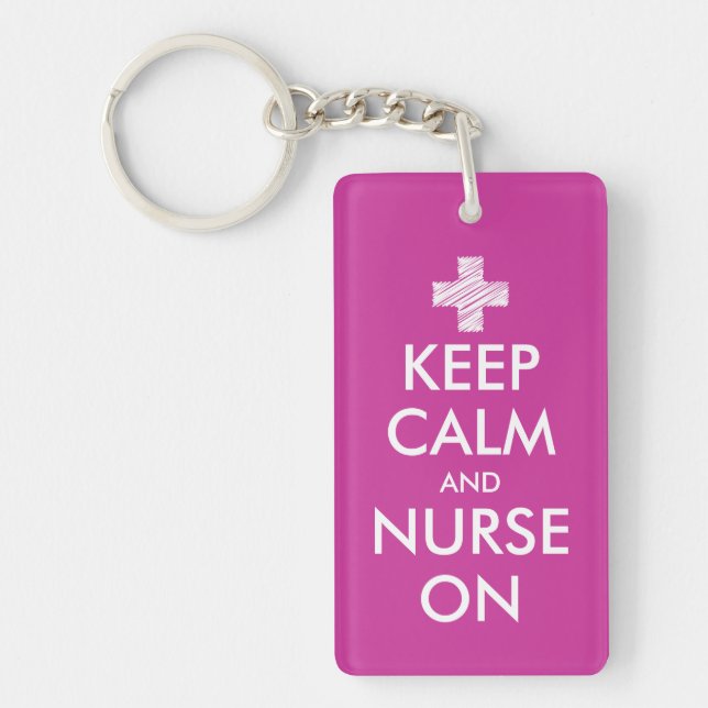 Keep calm and nurse on keychain | Customisable (Front)