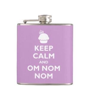 Keep Calm and Om Nom Nom Hip Flask