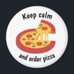 Keep Calm and Order Pizza Magnet<br><div class="desc">Cute polka dot pizza and quote for when you open your fridge in dismay at finding nothing for dinner.</div>