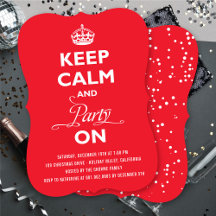 Keep Calm And Party On Funny Holiday New Year Eve