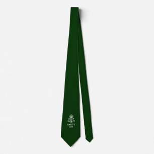 Keep Calm and Party On Green Tie