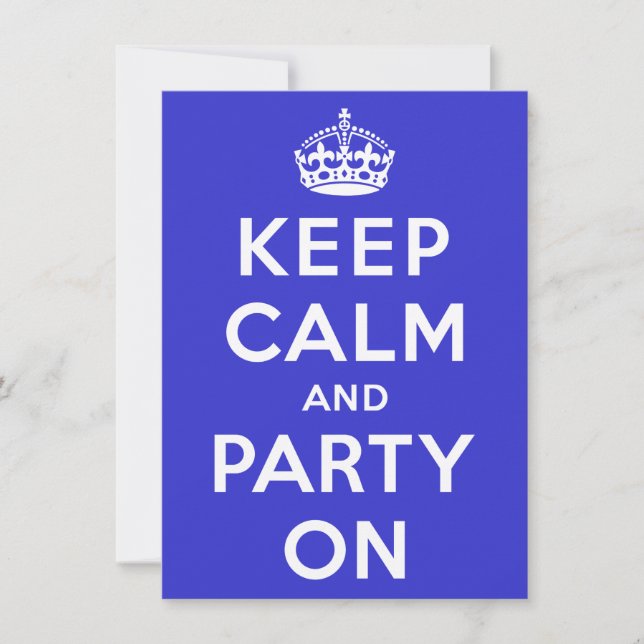 Keep Calm and Party On Invitation (Front)