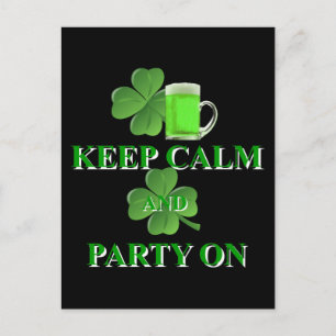 keep calm and party on invitation postcard