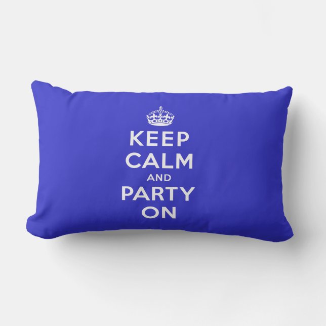 Keep Calm and Party On Lumbar Cushion (Front)