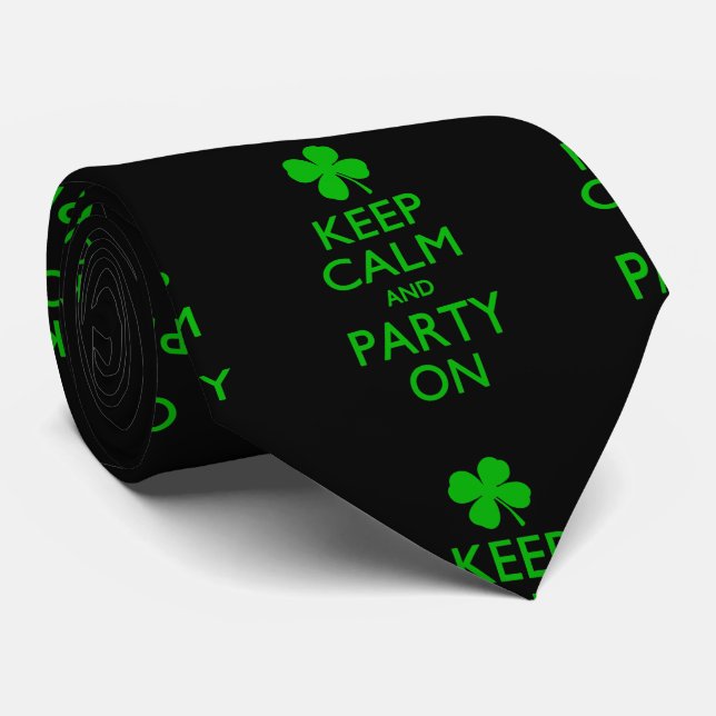 Keep Calm And Party On St Patricks Tie (Rolled)