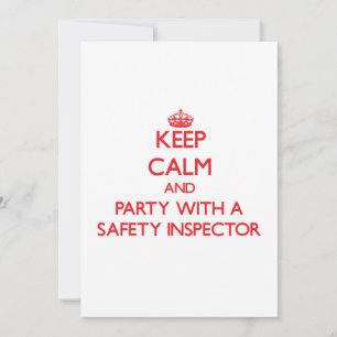 Keep Calm and Party With a Safety Inspector Invitation