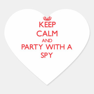 Keep Calm and Party With a Spy Heart Sticker