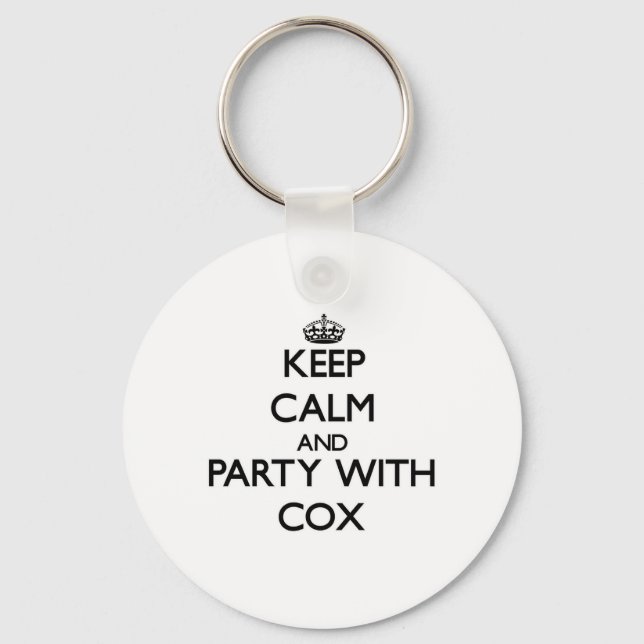 Keep calm and Party with Cox Key Ring (Front)