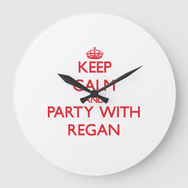 Keep Calm and Party with Regan Large Clock (Front)