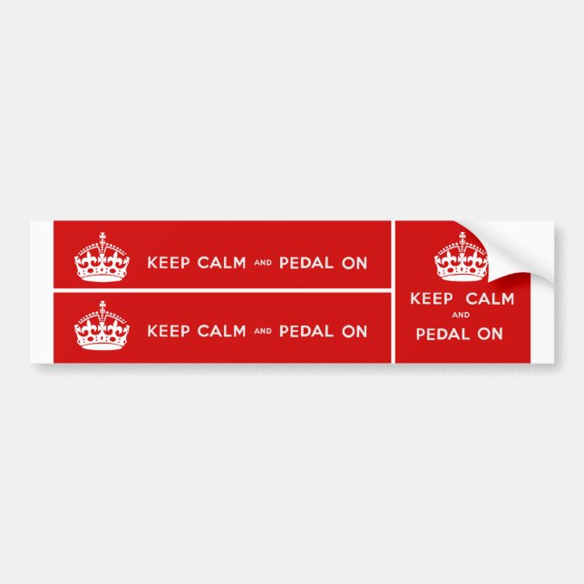 Keep Calm and Pedal On Bumper Sticker (Front)