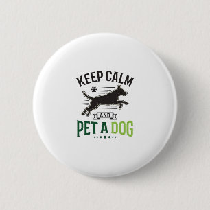 Keep Calm and Pet a Dog Vintage Engraving Design_1 6 Cm Round Badge