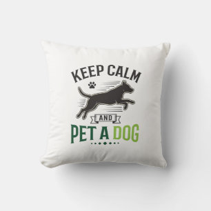 Keep Calm and Pet a Dog Vintage Engraving Design_1 Cushion