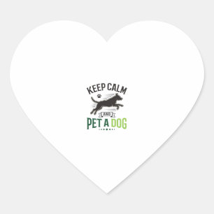 Keep Calm and Pet a Dog Vintage Engraving Design_1 Heart Sticker