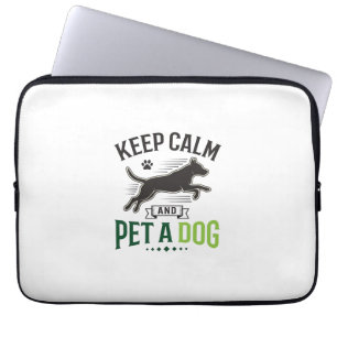 Keep Calm and Pet a Dog Vintage Engraving Design_1 Laptop Sleeve